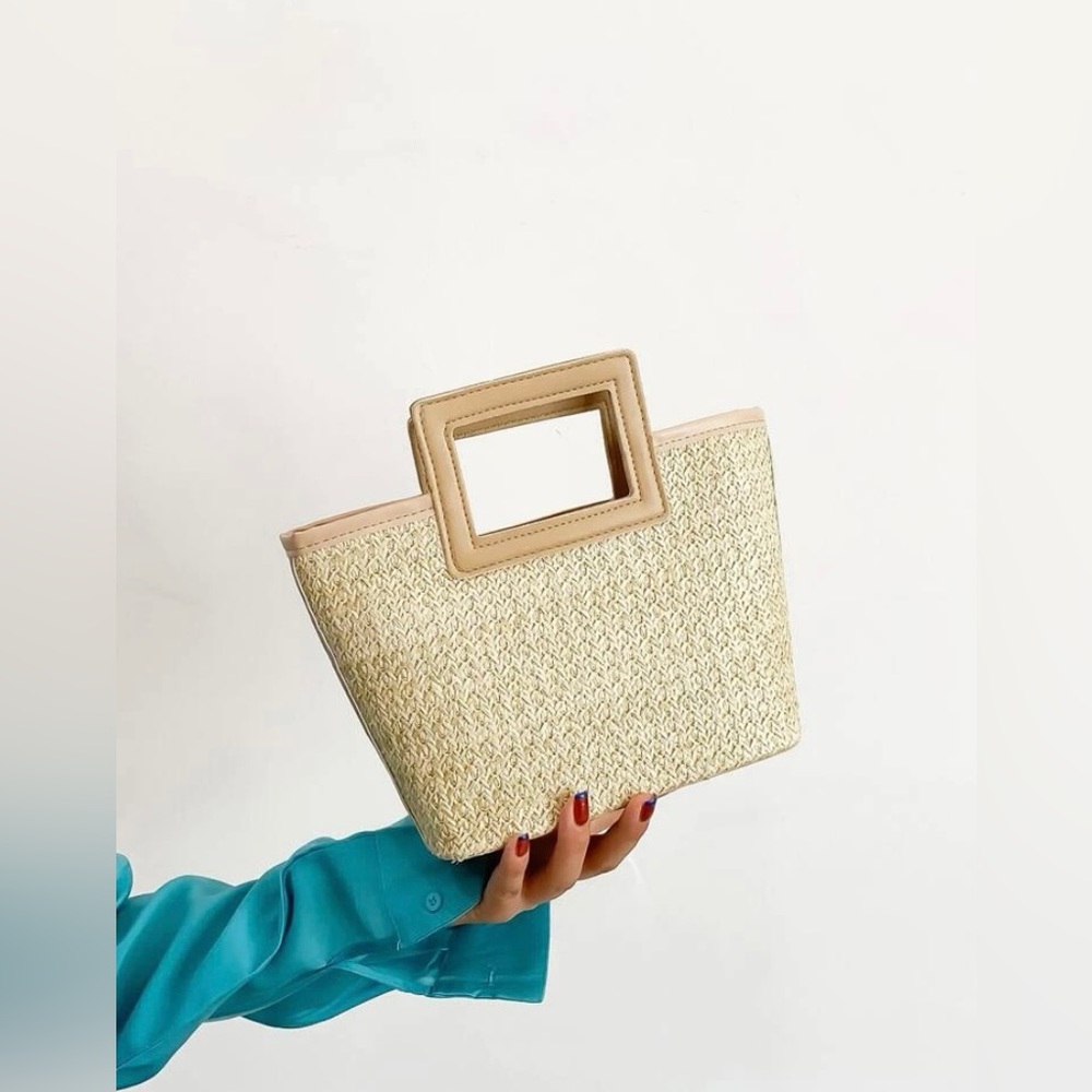 Straw Contrast Handbag